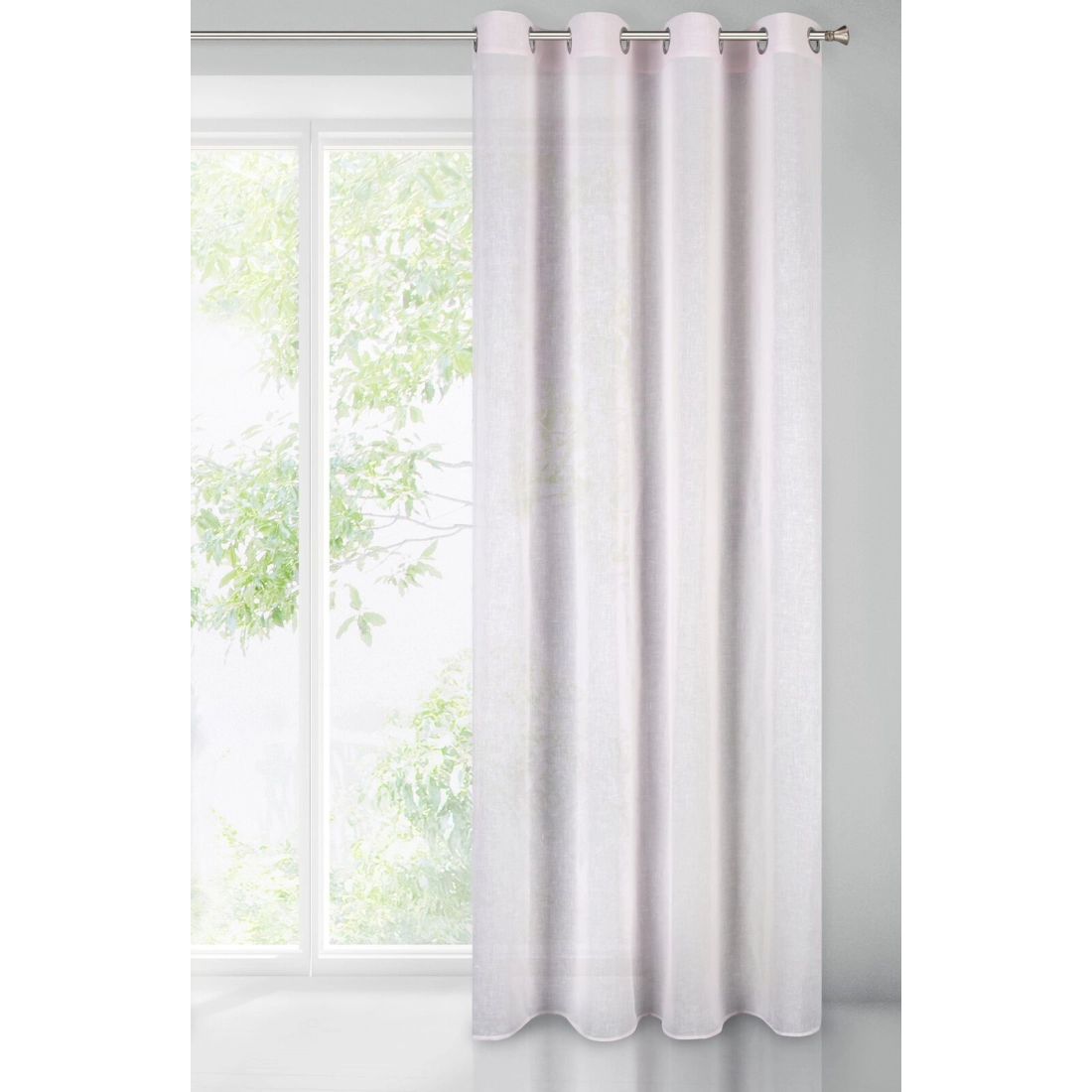 Záves 140x250 cm ružový na kovové krúžky PAOLA