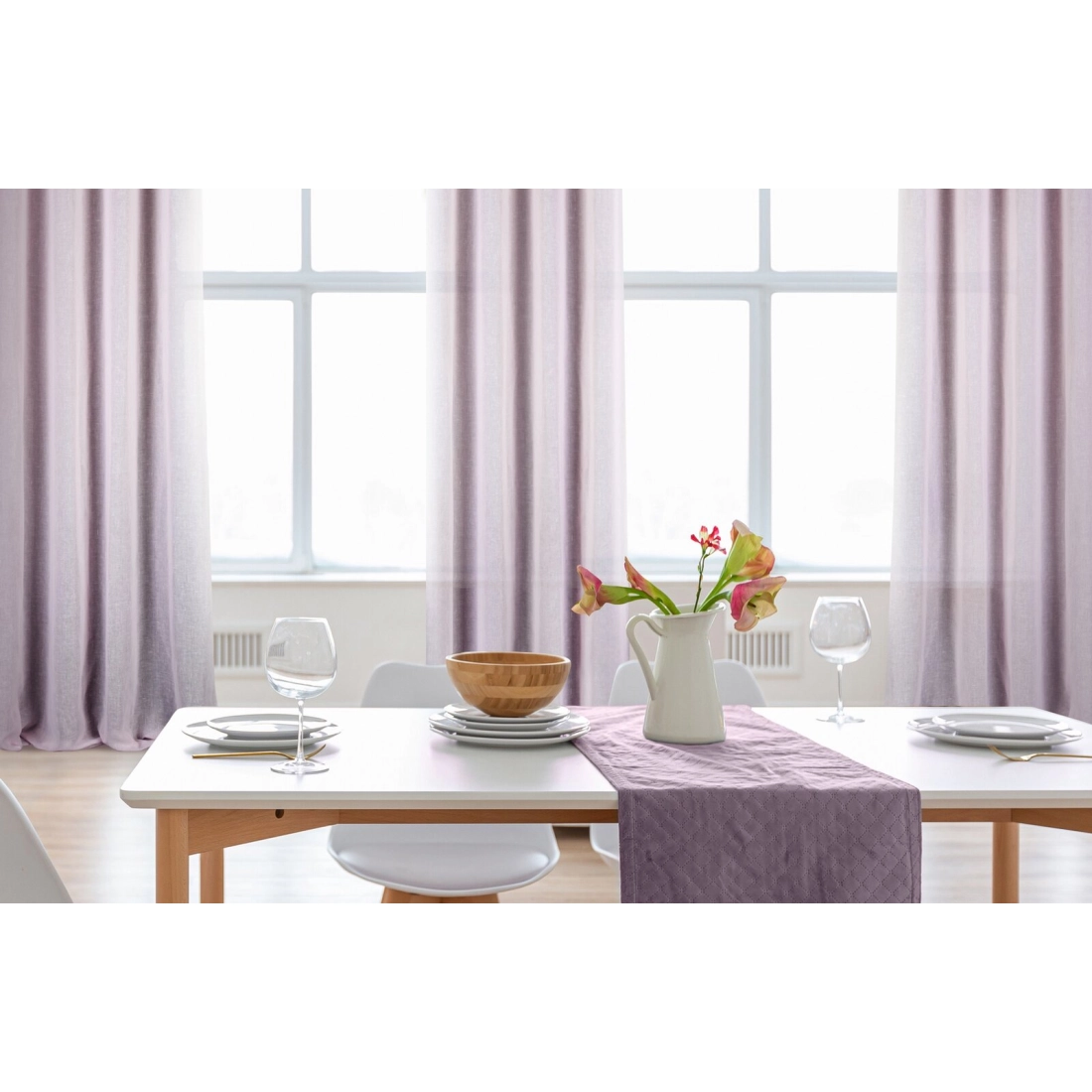 Záves 140x250 cm ružový na kovové krúžky PAOLA