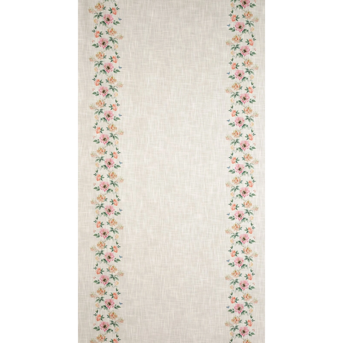 Závěs 140x250 cm s lnem přírodní růžový na kovové kroužky VANESA