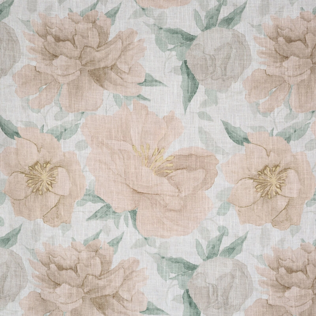 Záves 140x250 cm s ľanom prírodný svetlooranžový na kovové krúžky KARLA