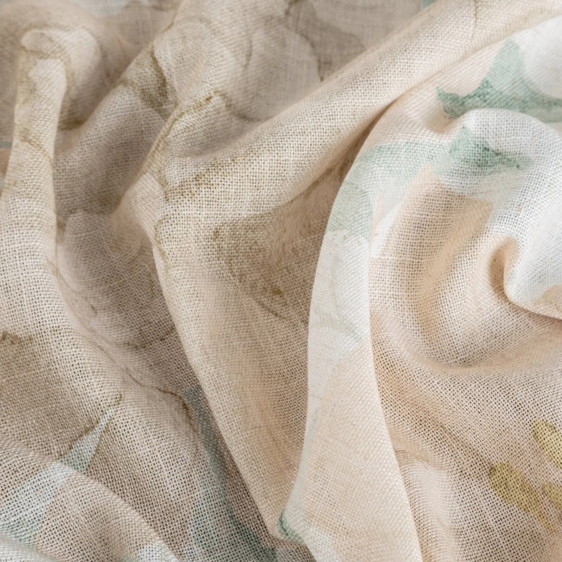 Záves 140x250 cm s ľanom prírodný svetlooranžový na kovové krúžky KARLA