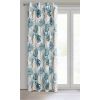 Záves 140x250 cm s motívom tyrkysovo zlatých listov na kovové krúžky KERI