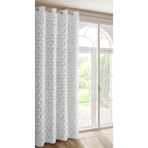 Záves 140x250 cm šifónový biely na kovové krúžky ROSES Eva Minge