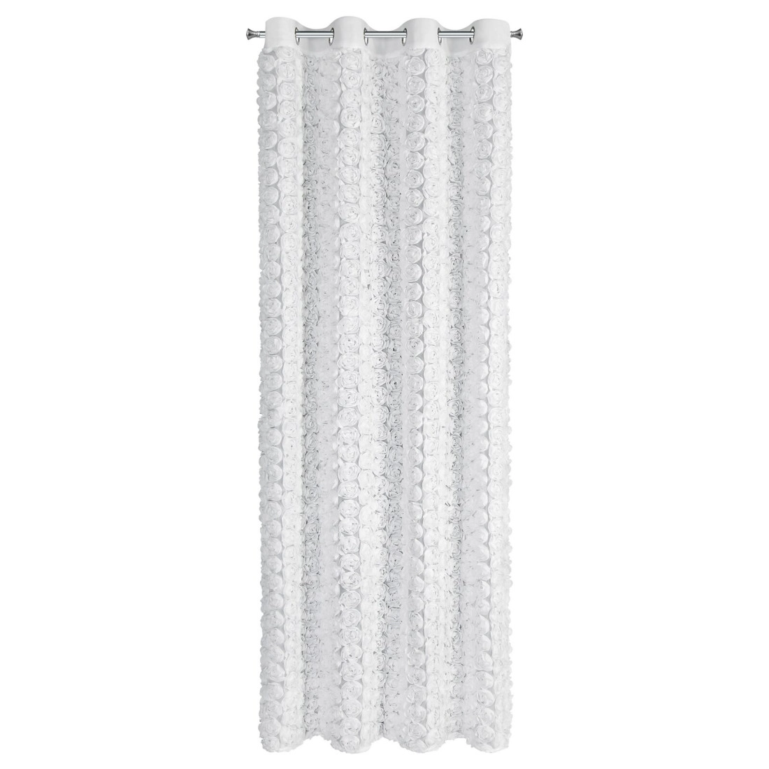 Záves 140x250 cm šifónový biely na kovové krúžky ROSES Eva Minge