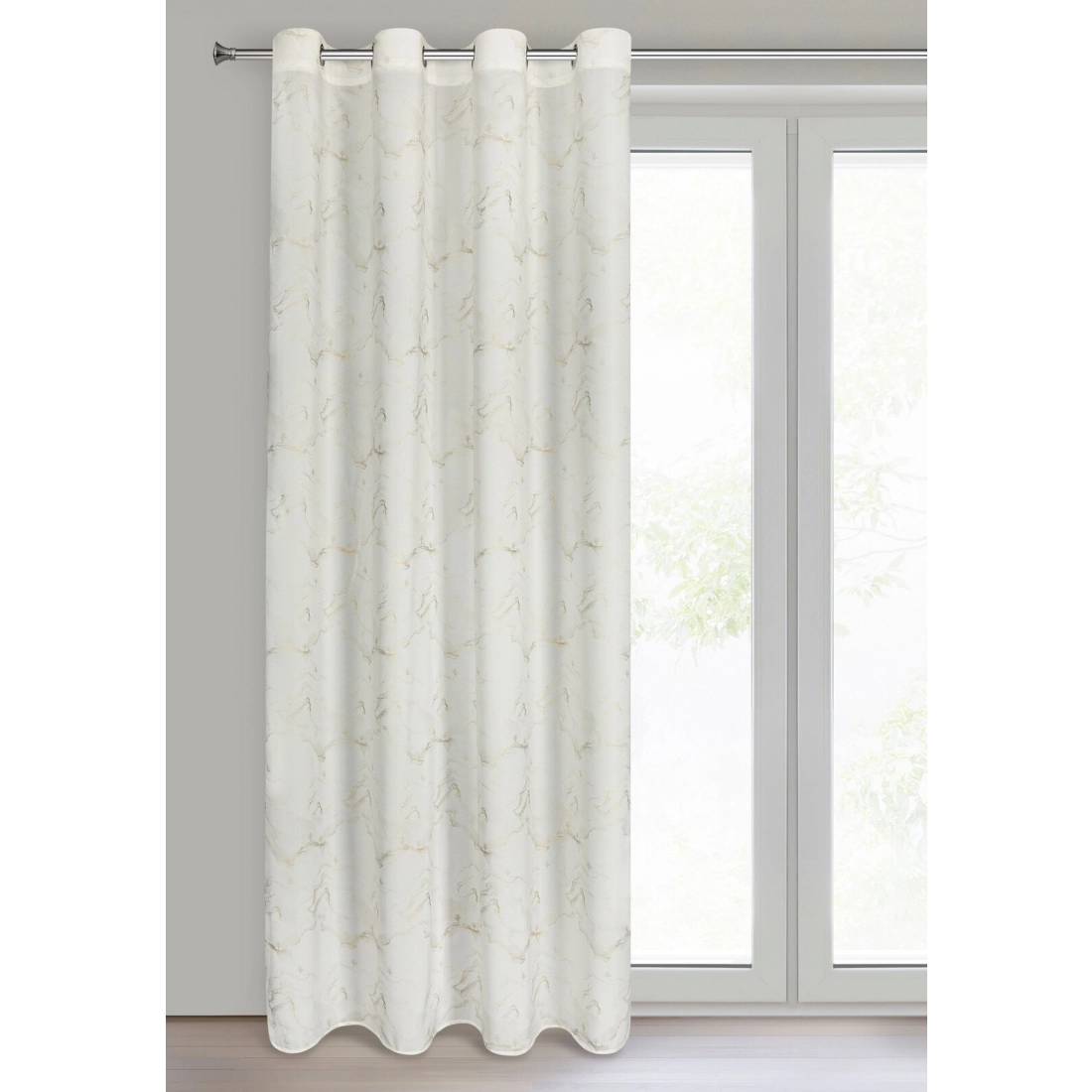 Závěs 140x250 cm šifonový přírodní šampaňský na kovové kroužky EMILI