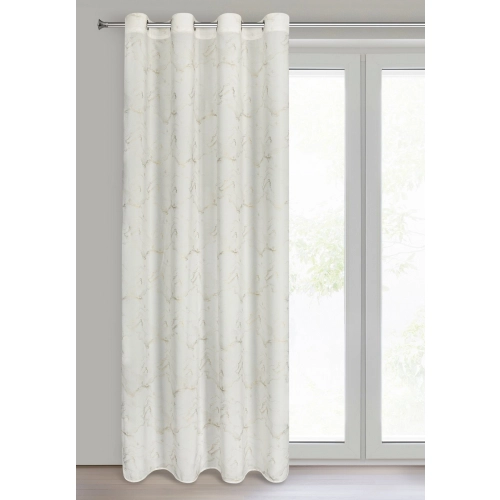 Závěs 140x250 cm šifonový přírodní šampaňský na kovové kroužky EMILI