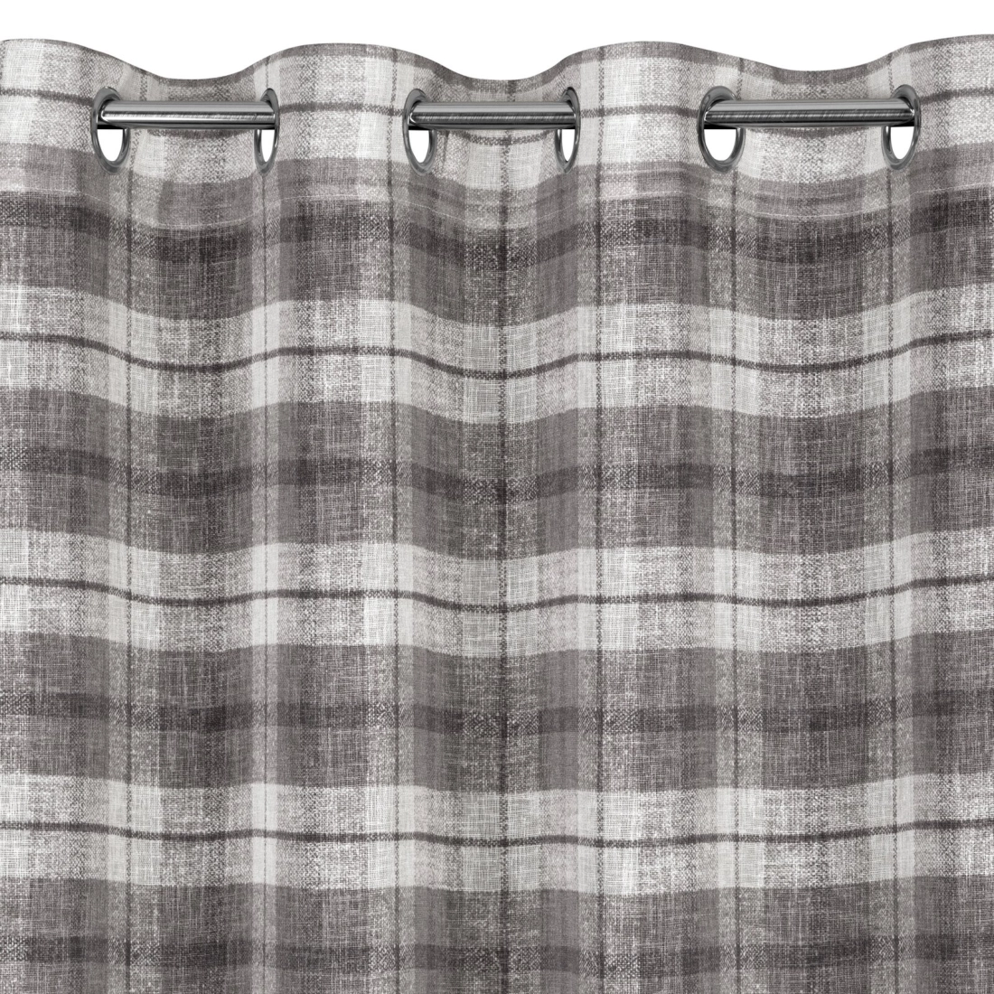 Záves 140x250 cm sivý, biely na kovové krúžky KELLI