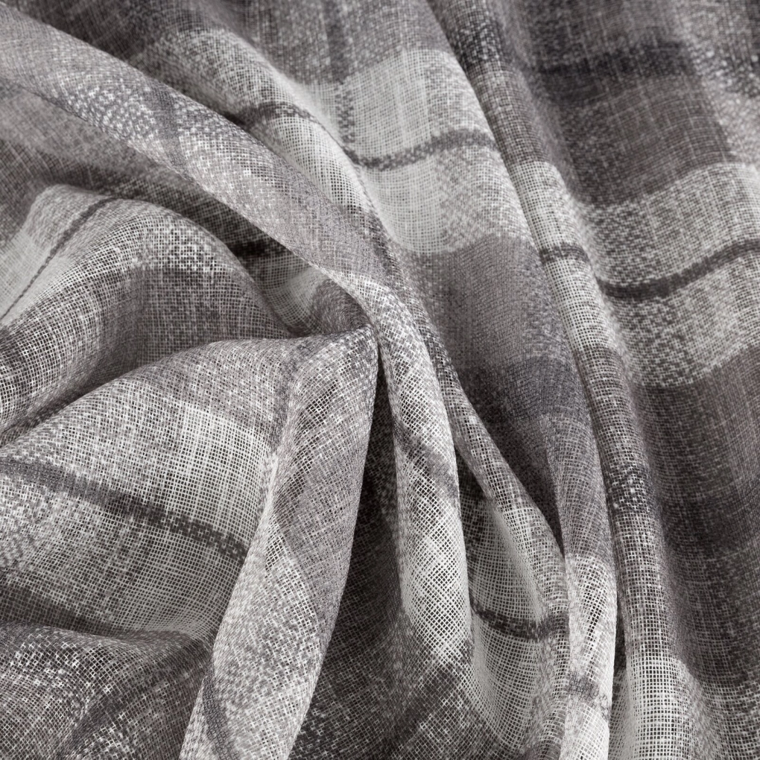 Záves 140x250 cm sivý, biely na kovové krúžky KELLI