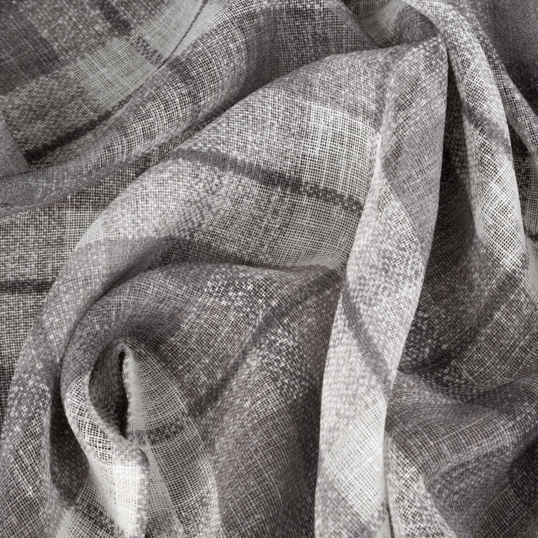 Záves 140x250 cm sivý, biely na kovové krúžky KELLI