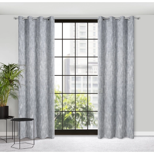 Záves 140x250 cm sivý na kovové krúžky ANIKA