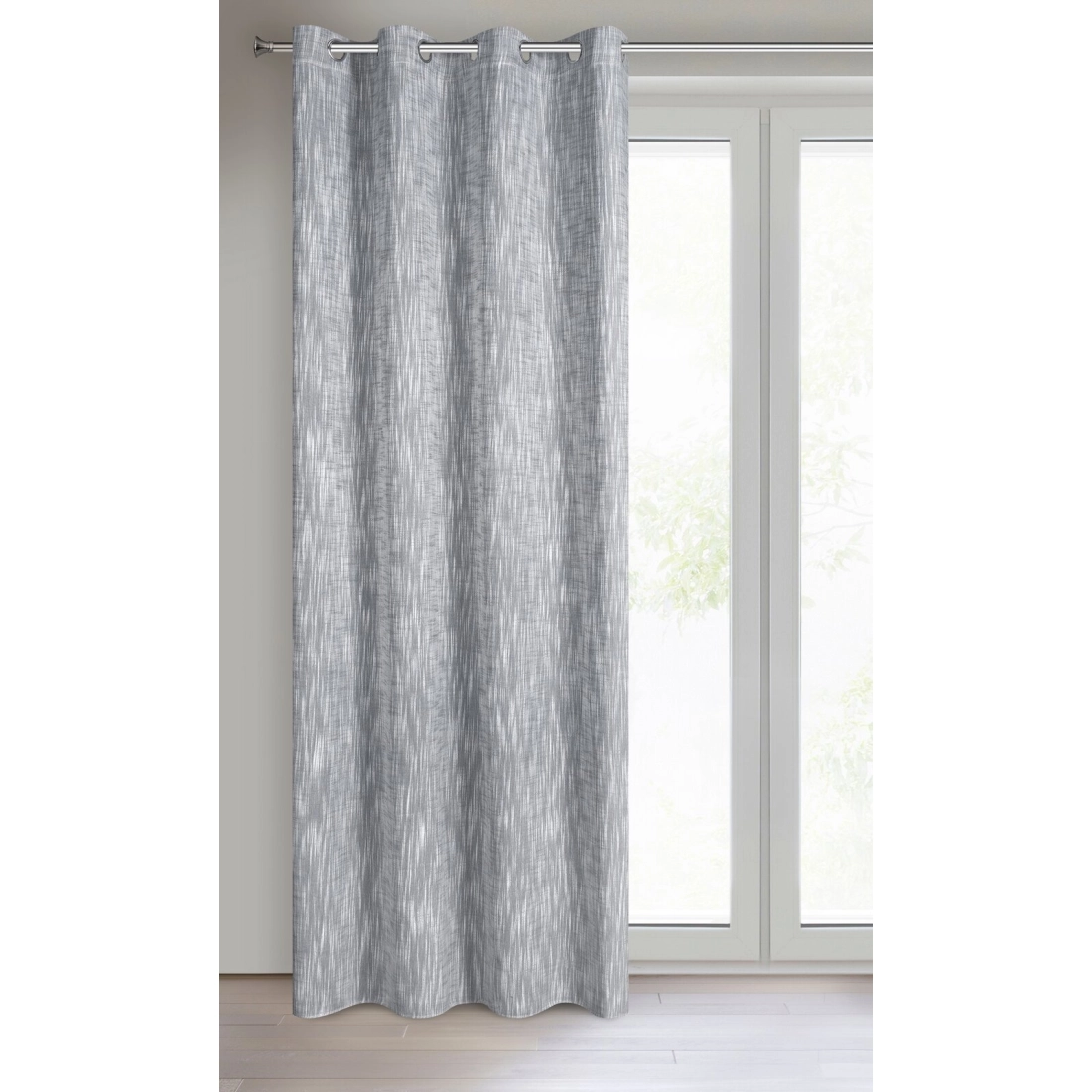 Závěs 140 x 250 cm šedý na kovové kroužky ANIKA