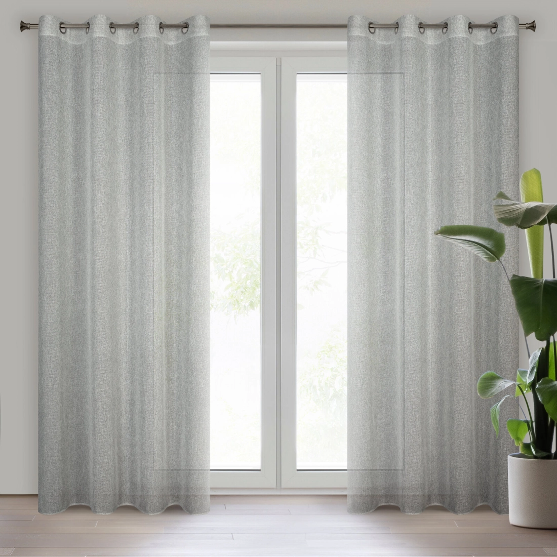 Záves 140x250 cm sivý na kovové krúžky KENDAL