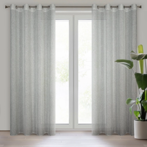 Záves 140x250 cm sivý na kovové krúžky KENDAL