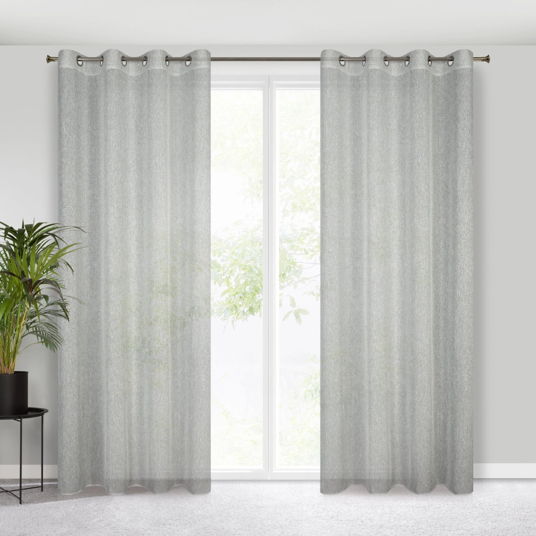 Záves 140x250 cm sivý na kovové krúžky KENDAL