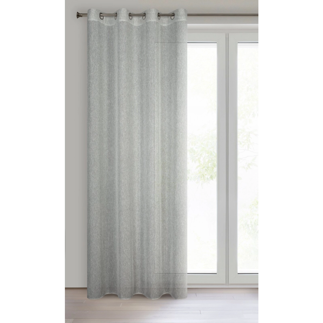 Záves 140x250 cm sivý na kovové krúžky KENDAL