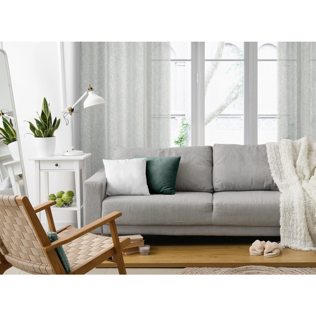 Záves 140x250 cm sivý na kovové krúžky KENDAL