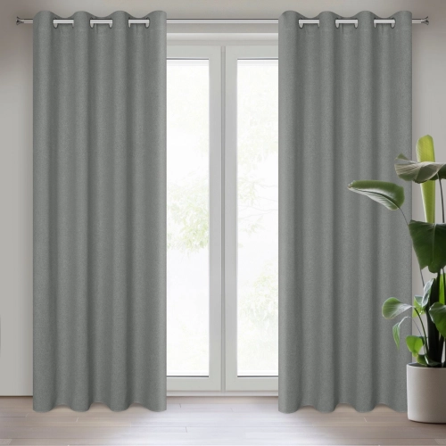 Záves 140x250 cm sivý na kovové krúžky LIDIA