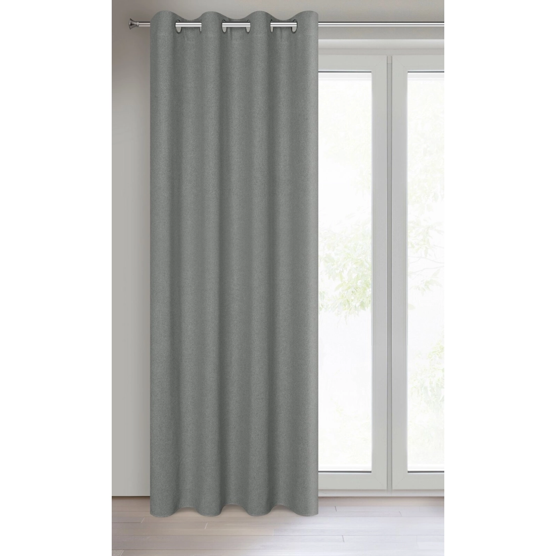 Záves 140x250 cm sivý na kovové krúžky LIDIA