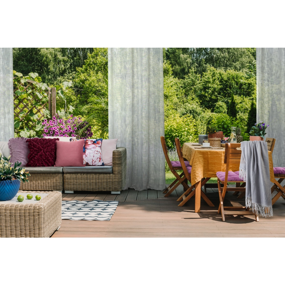 Závěs 140 x 250 cm šedý na kovových kroužcích LIREN