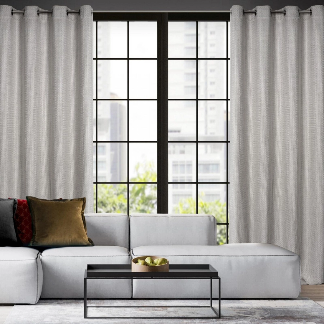 Záves 140x250 cm sivý na kovové krúžky MADISON