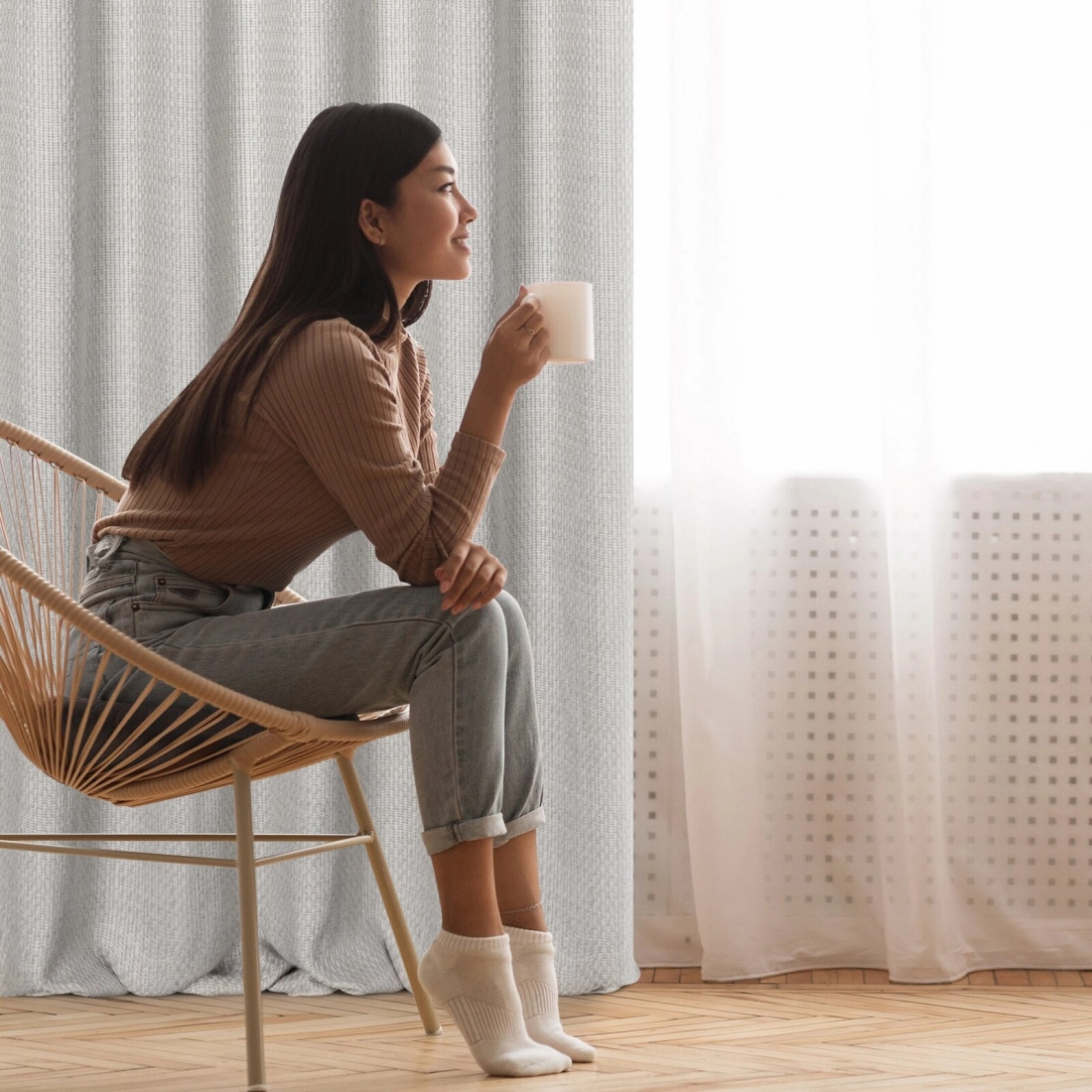 Záves 140x250 cm sivý na kovové krúžky MADISON