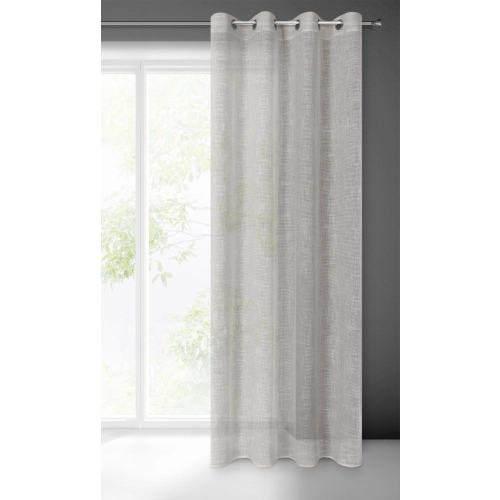 Závěs 140 x 250 cm šedý na kovových kroužcích NEL