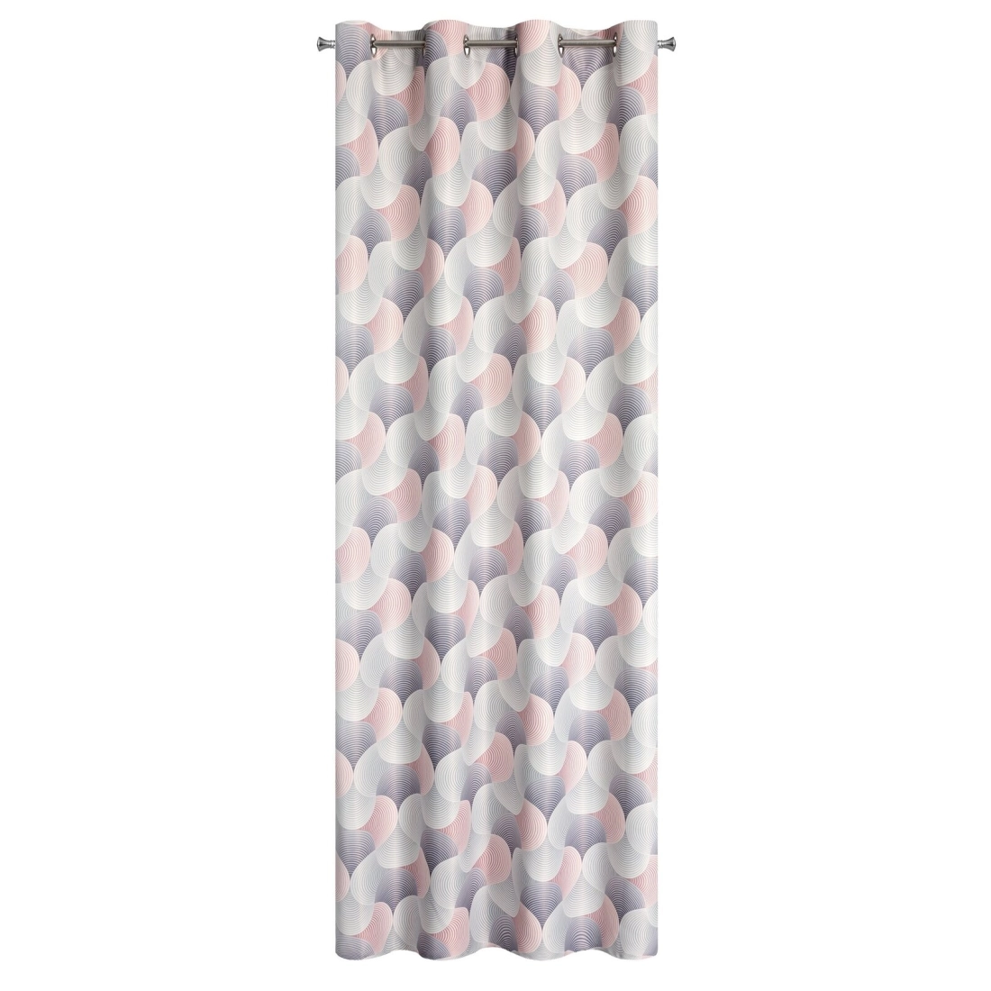 Záves 140x250 cm sivý, ružový na kovové krúžky ASETA