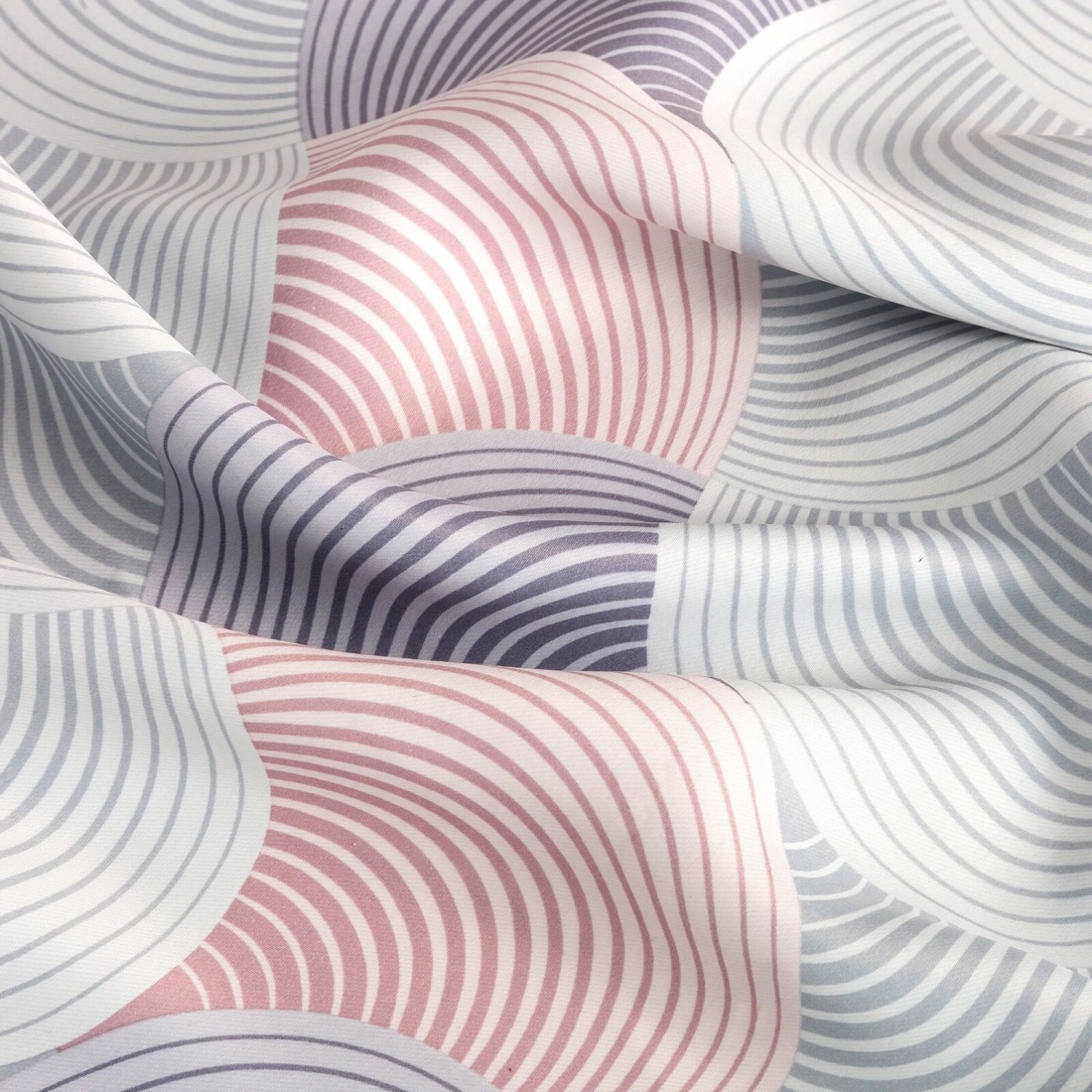 Záves 140x250 cm sivý, ružový na kovové krúžky ASETA