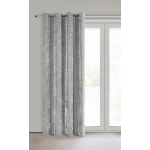 Záves 140x250 cm sivý s chenilovou štruktúrou na kovové krúžky NILO