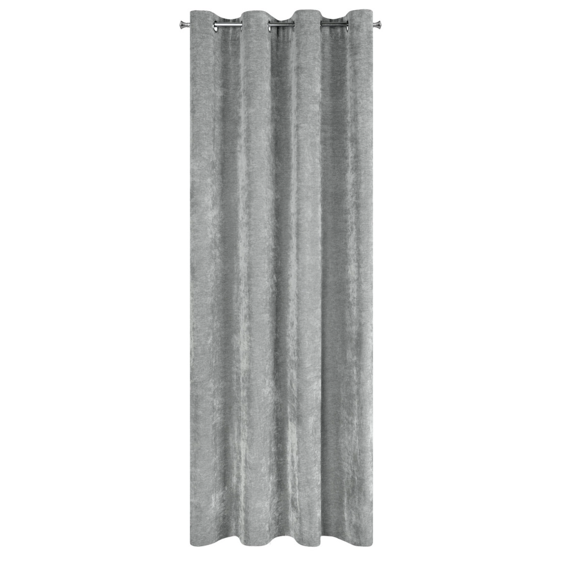 Záves 140x250 cm sivý s chenilovou štruktúrou na kovové krúžky NILO