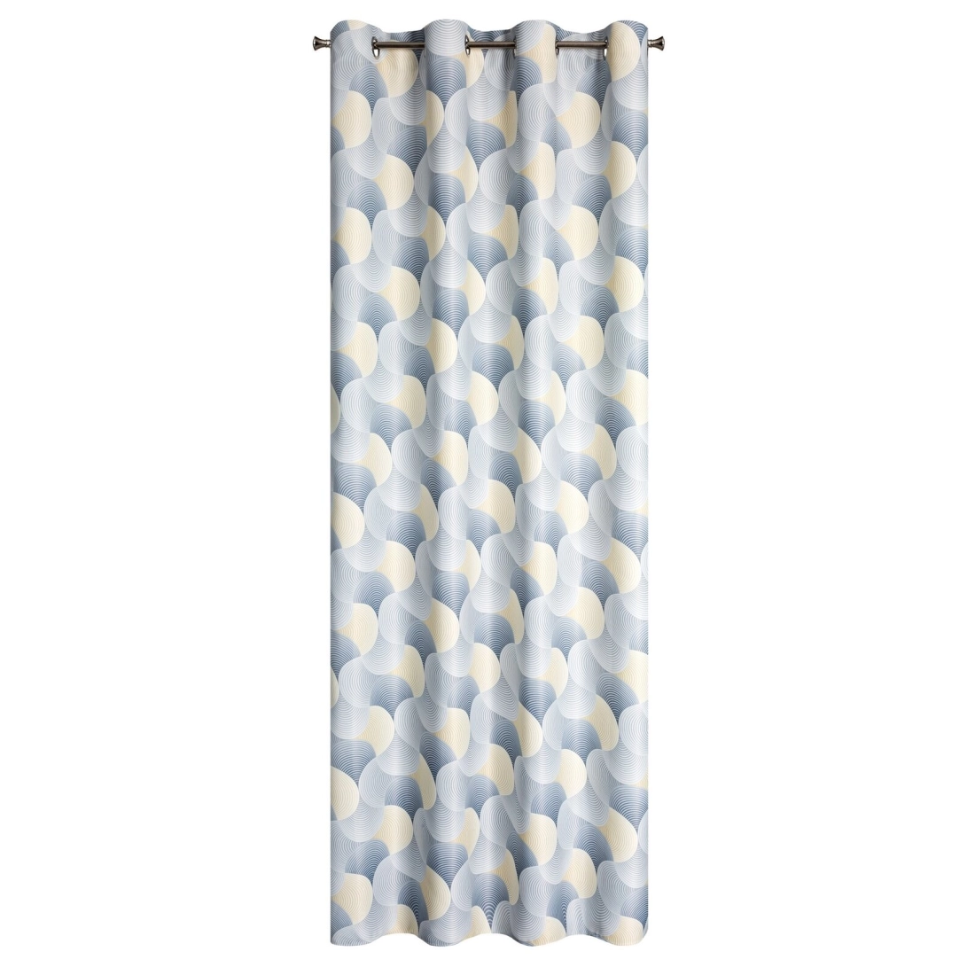 Záves 140x250 cm sivý, žltý na kovové krúžky ASETA