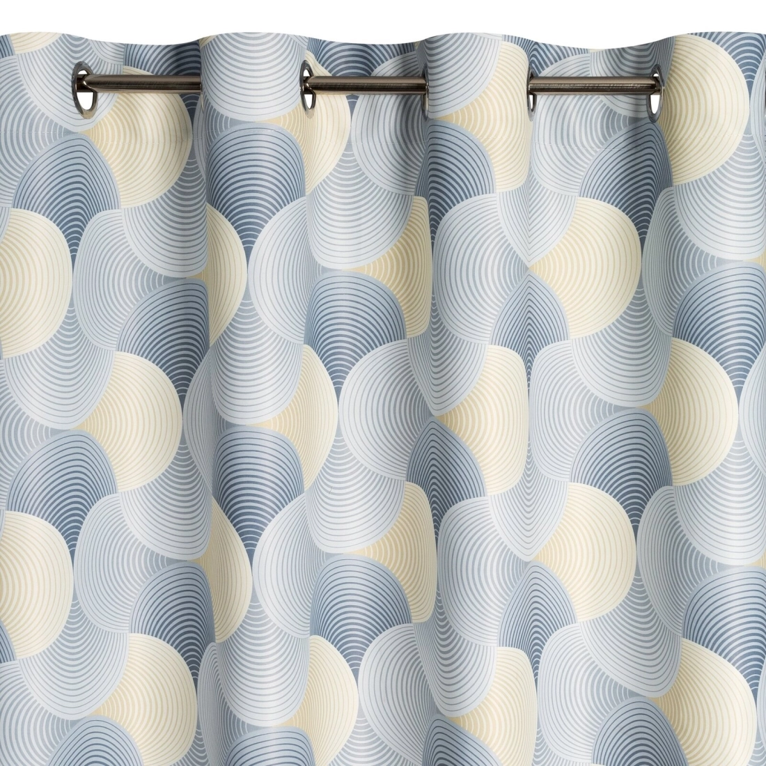 Záves 140x250 cm sivý, žltý na kovové krúžky ASETA