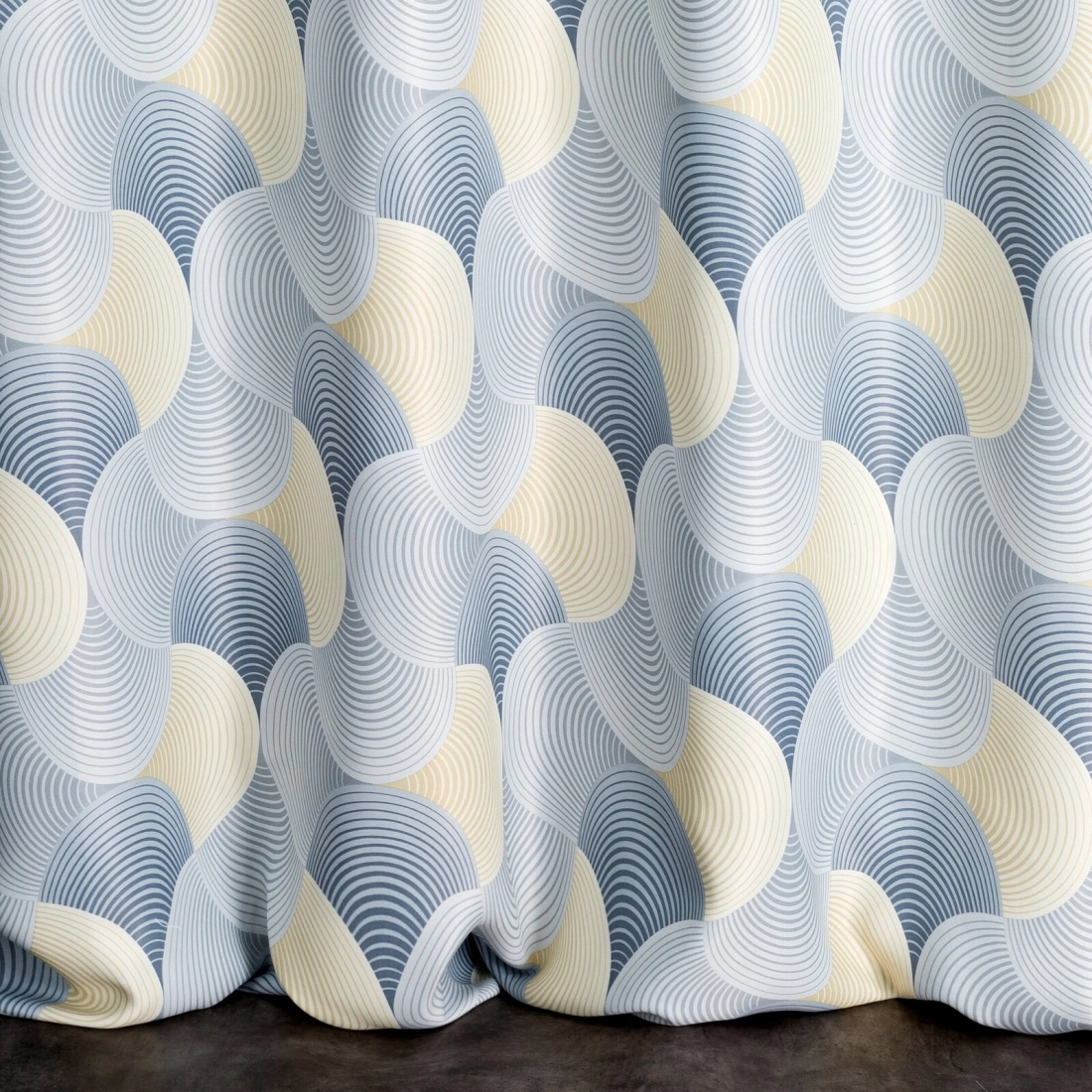 Záves 140x250 cm sivý, žltý na kovové krúžky ASETA