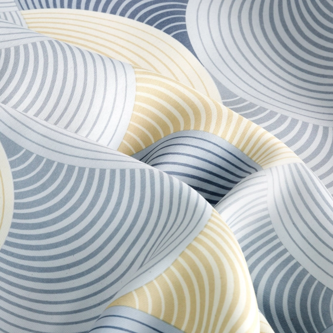 Záves 140x250 cm sivý, žltý na kovové krúžky ASETA