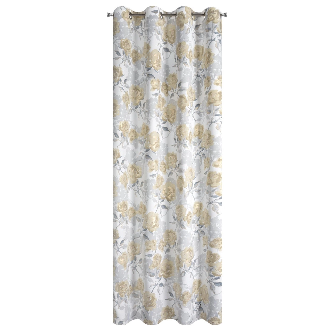 Záves 140x250 cm strieborno-horčicový zatemňovací na kovové krúžky INARI