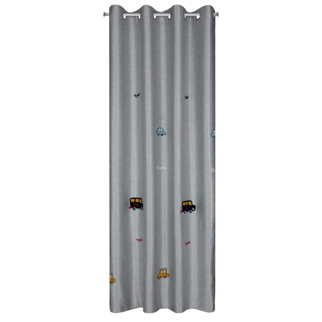 Záves 140x250 cm strieborno-modrý na kovové krúžky ALVIN