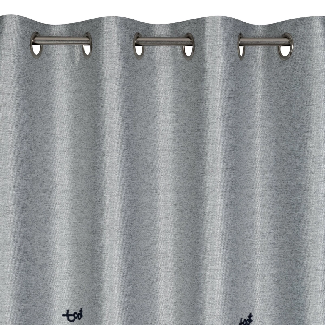 Záves 140x250 cm strieborno-modrý na kovové krúžky ALVIN