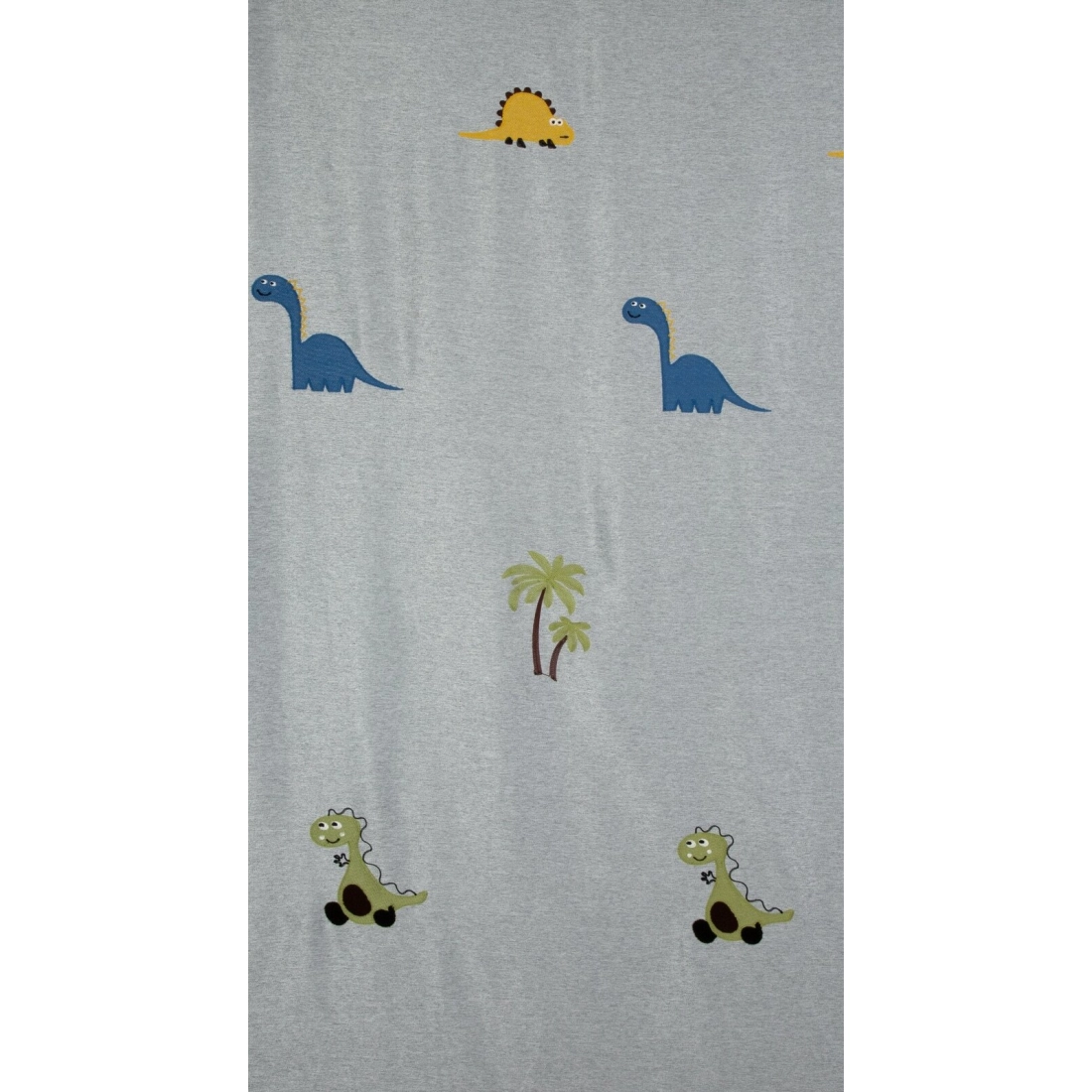 Záves 140x250 cm strieborno-zelený na kovové krúžky DINO