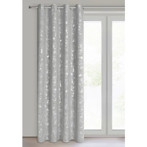 Závěs 140x250 cm stříbrný na kovové kroužky SOLANA