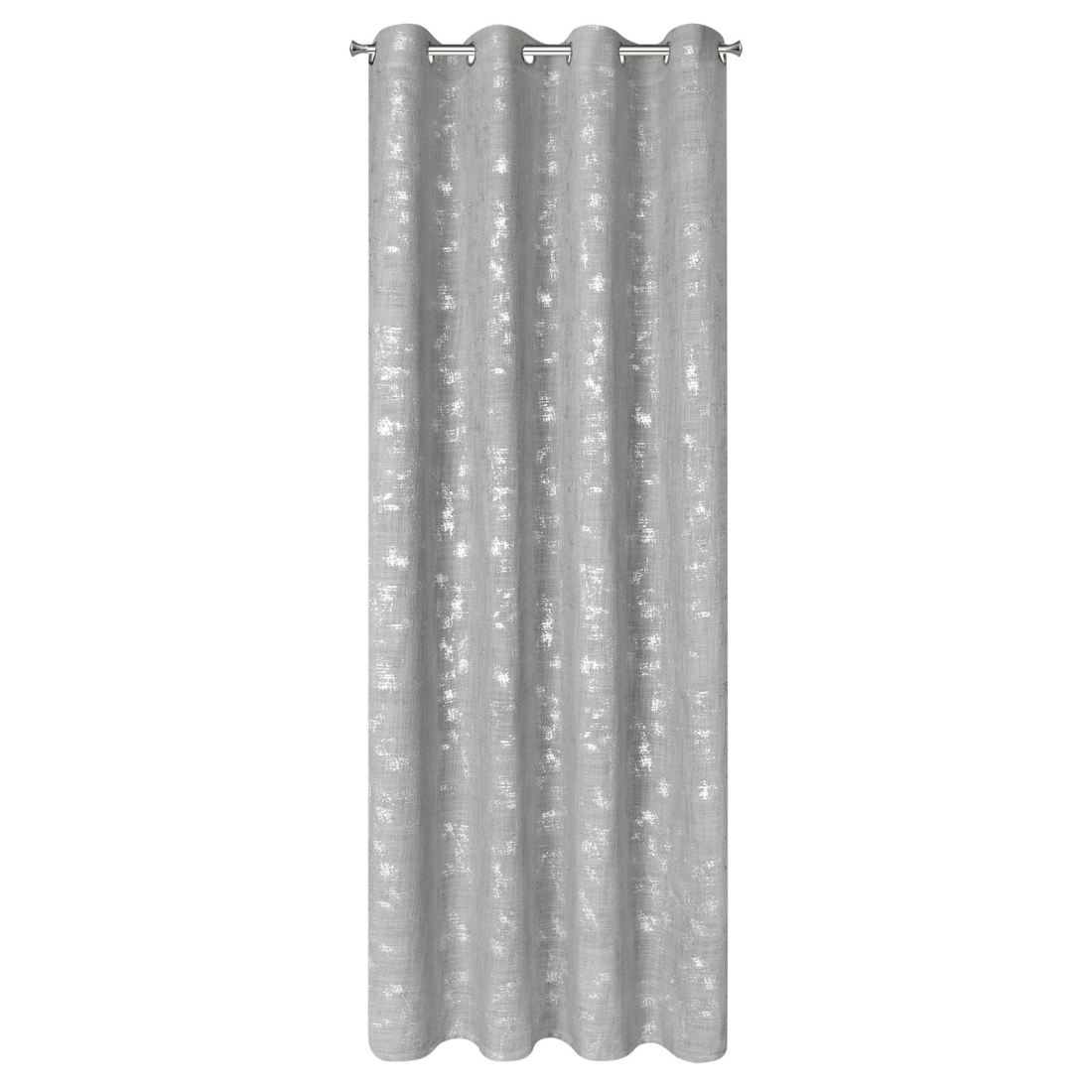 Závěs 140x250 cm stříbrný na kovové kroužky SOLANA