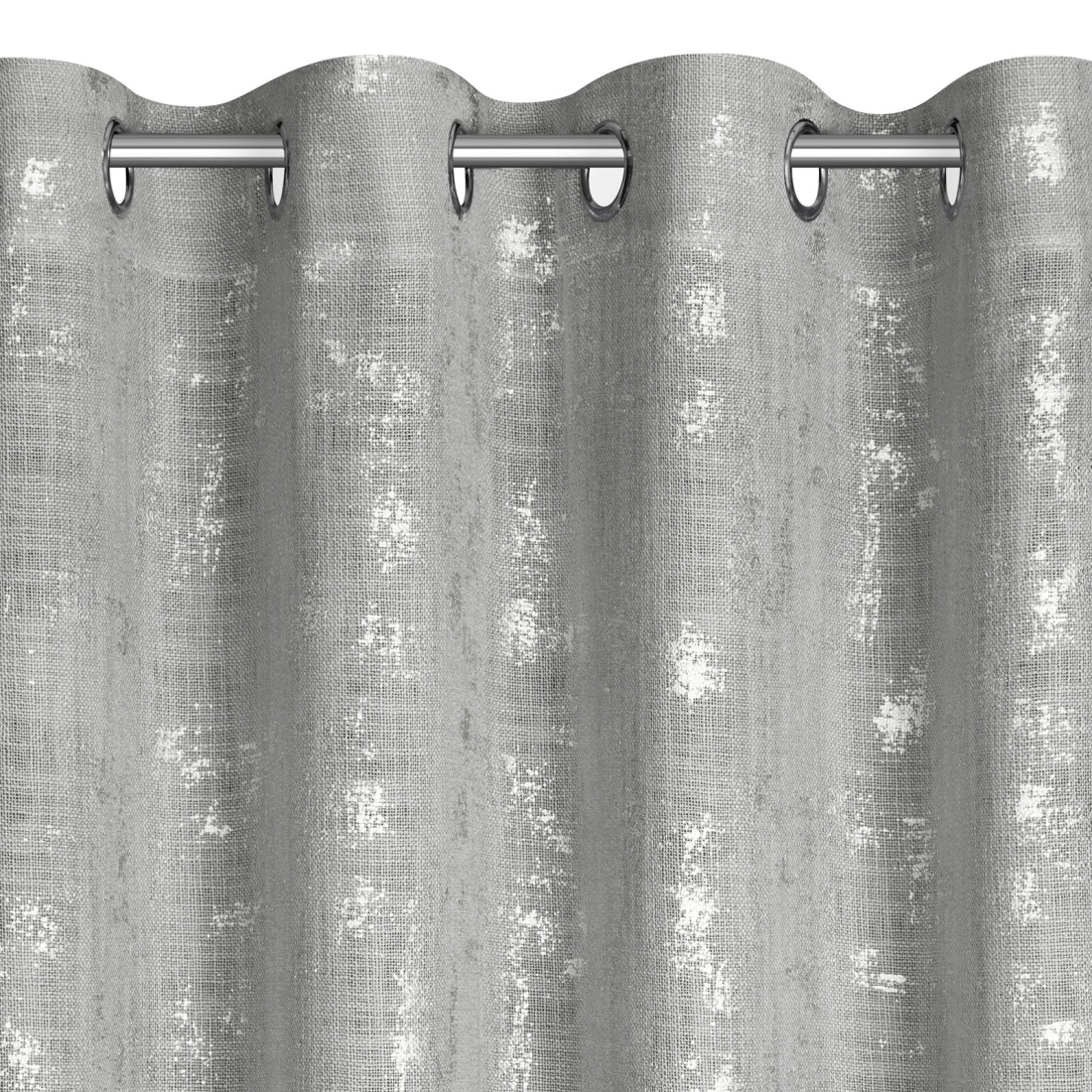 Závěs 140x250 cm stříbrný na kovové kroužky SOLANA