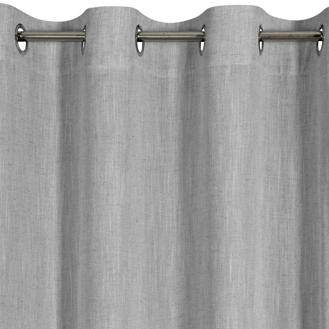 Záves 140x250 cm strieborný s ľanom na kovové krúžky LATIKA