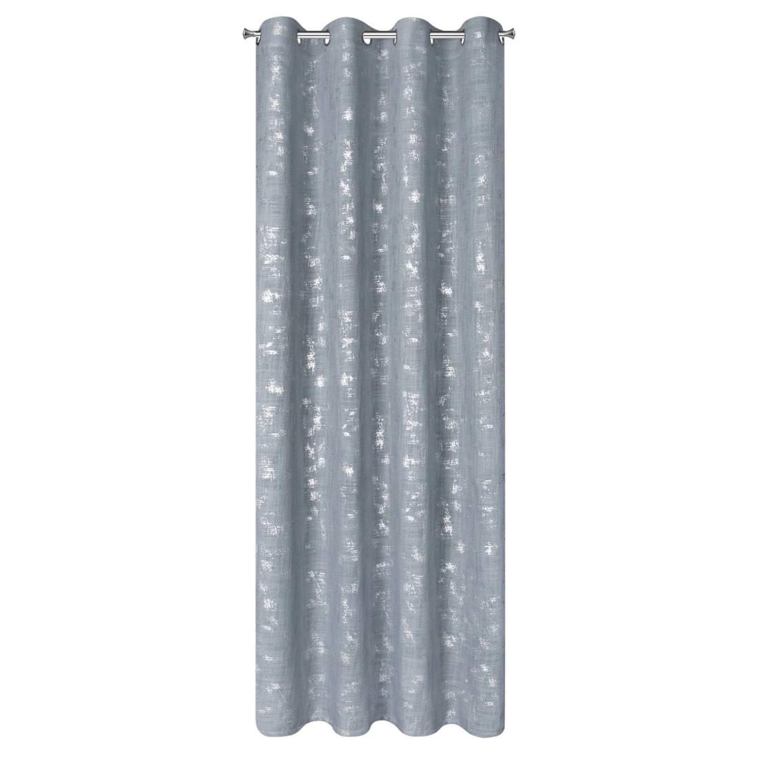 Závěs 140x250 cm světle modrý stříbřitý na kovové kroužky SOLANA