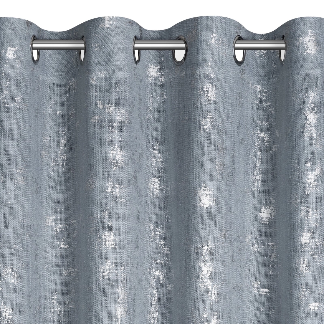 Závěs 140x250 cm světle modrý stříbřitý na kovové kroužky SOLANA