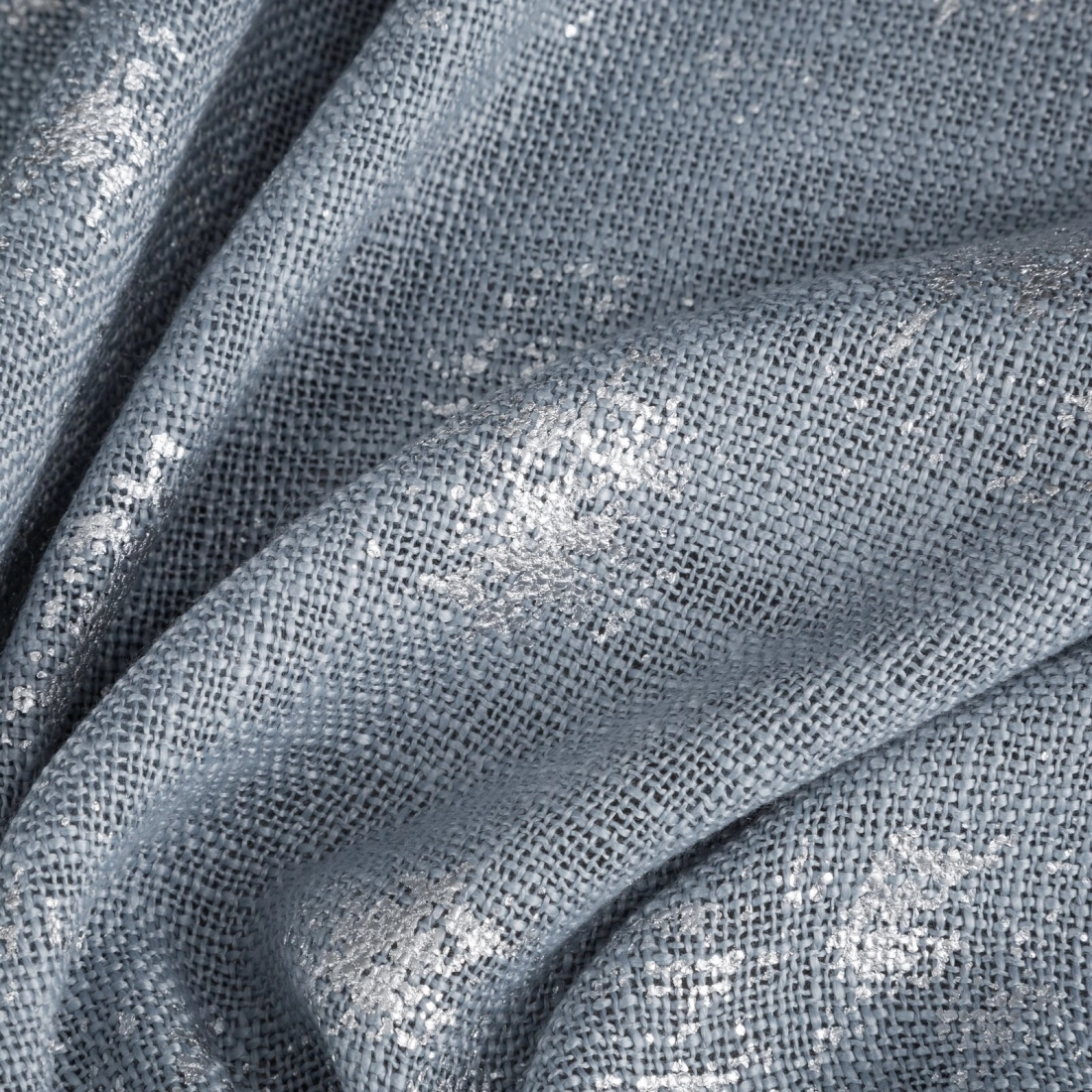 Závěs 140x250 cm světle modrý stříbřitý na kovové kroužky SOLANA