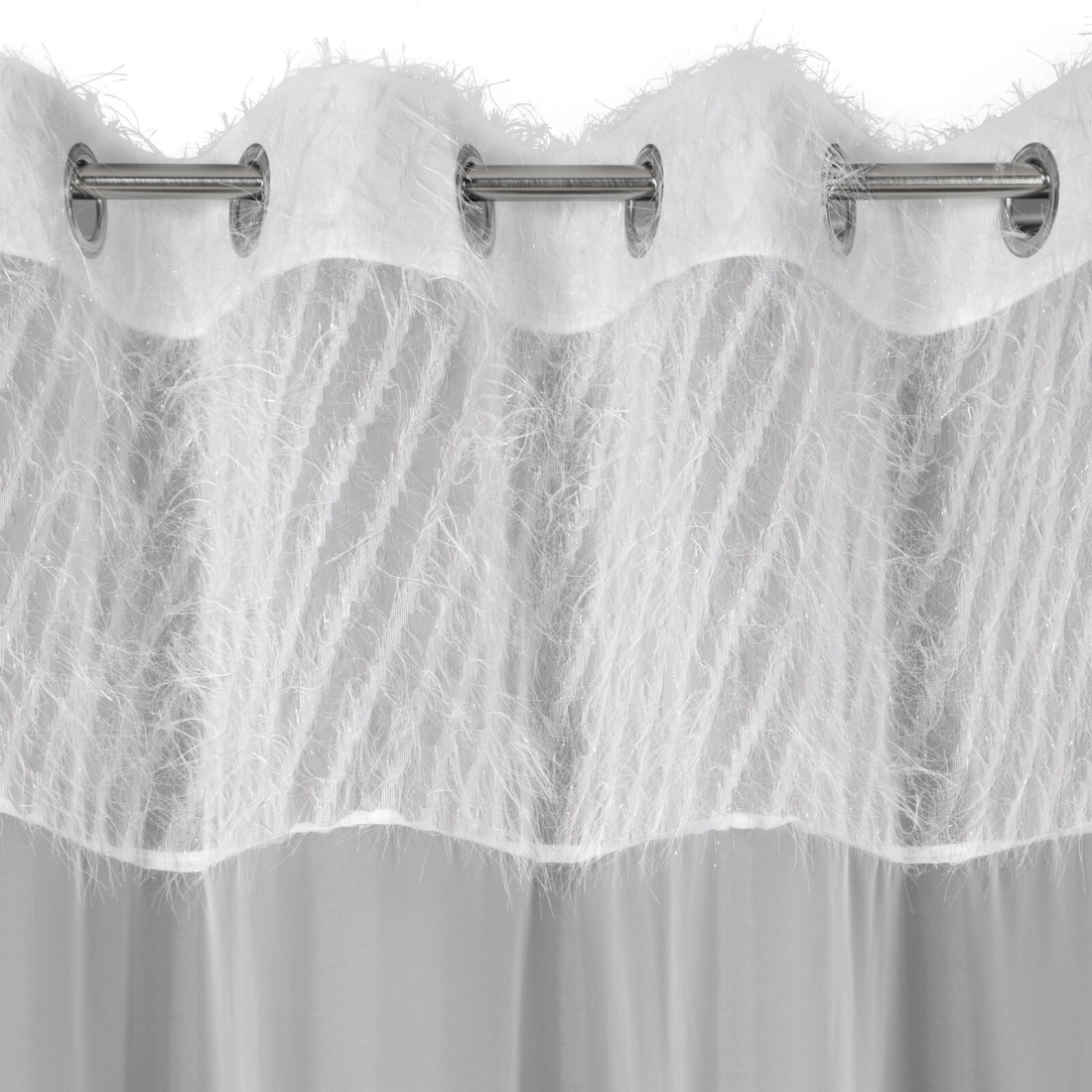 Záves 140x250 cm svetlosivý na kovové krúžky AMIRA