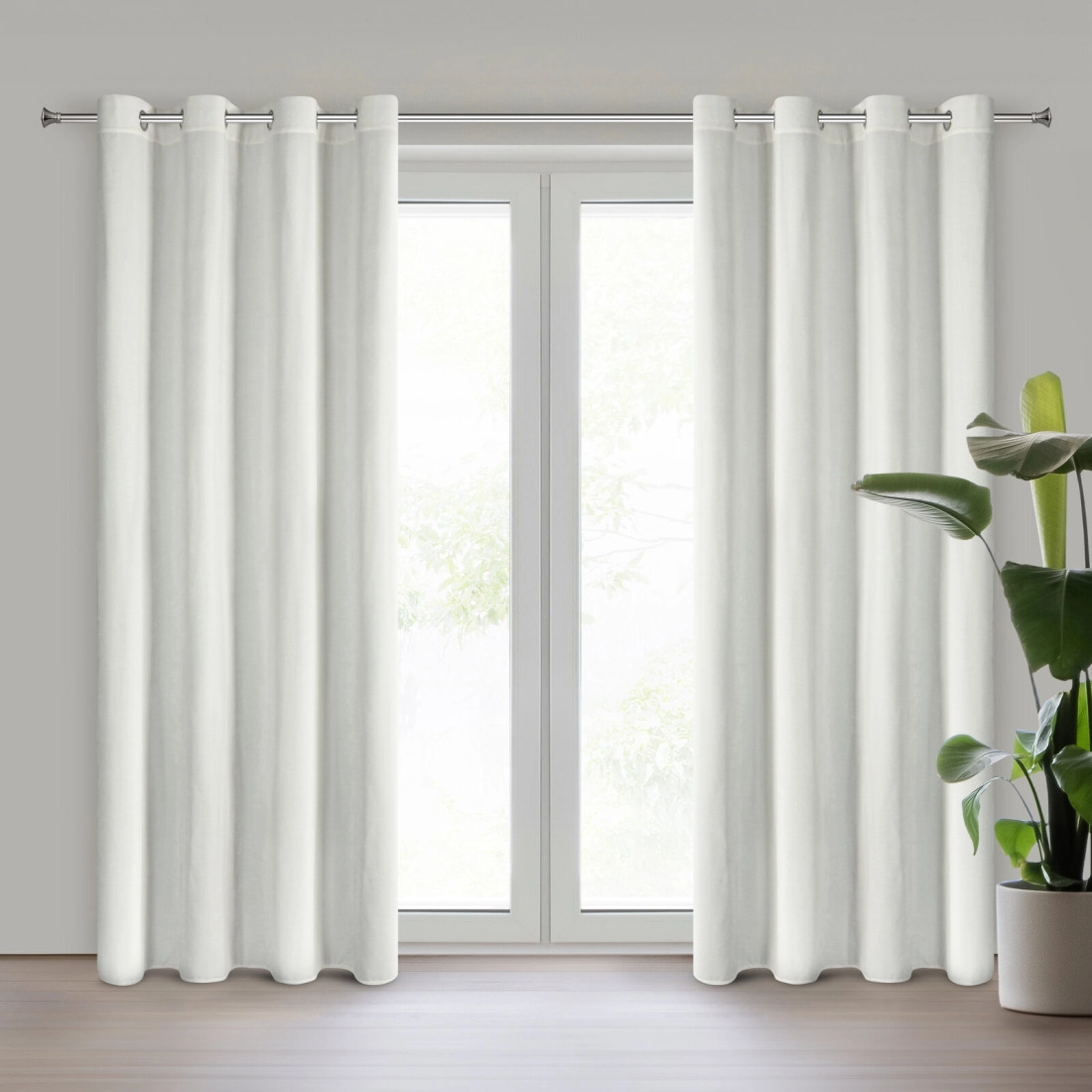 Záves 140x250 cm szenilový prírodný na kovové krúžky VANI