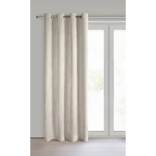 Závěs 140x250 cm světle béžový, žinylkový, na kovové kroužky NILO