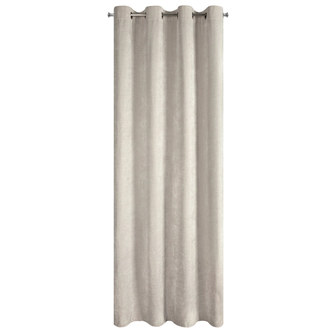 Závěs 140x250 cm světle béžový, žinylkový, na kovové kroužky NILO