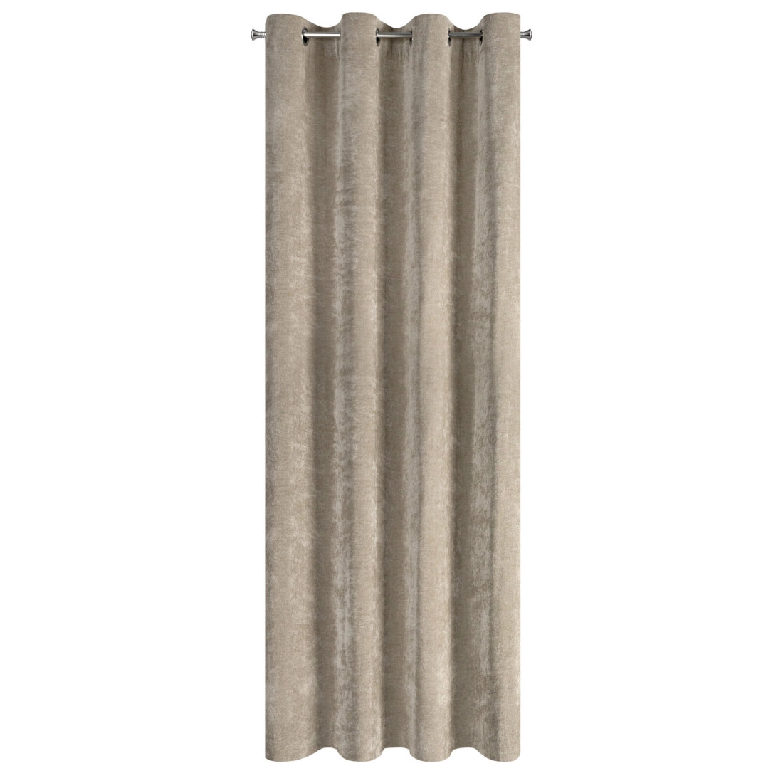 Závěs 140x250 cm žinylkový tmavě béžový na kovové kroužky NILO